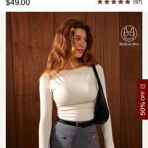 OGL Modern Side Ruched Boatneck Brami Top